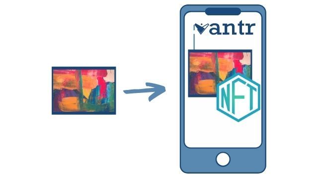 1. The Artist mints the NFT via the Vantr Mobile App or Vantr marketplace